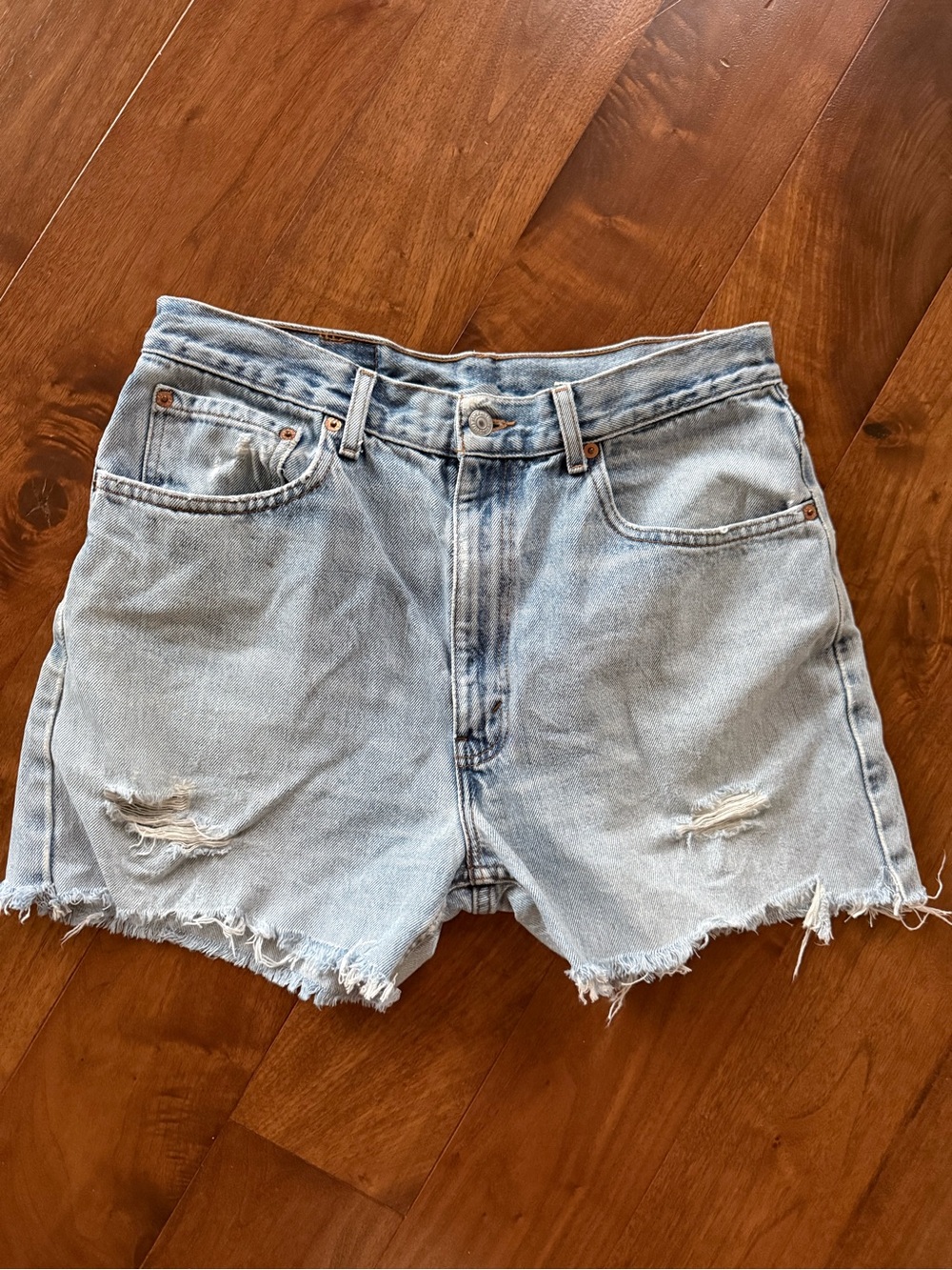 Vintage 2001 Levi's 505 Distressed Cutoff Denim Shorts